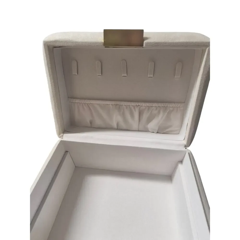 Velvet Jewelry Box Organizer 3 Layer Display Case Ring Earring Necklace Storage